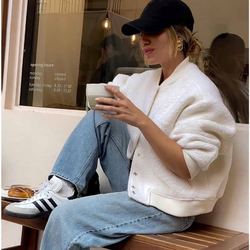 Damen Fleecejacke mit strukturiertem Stoff und praktischem Knopfverschluss R&B