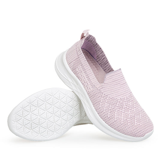 Damen Komfortable Slip-On Laufschuhe mit atmungsaktiver Strickoberfläche R&B