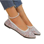 Damen Elegante Ballerinas mit floralem Spitzenoberteil R&B