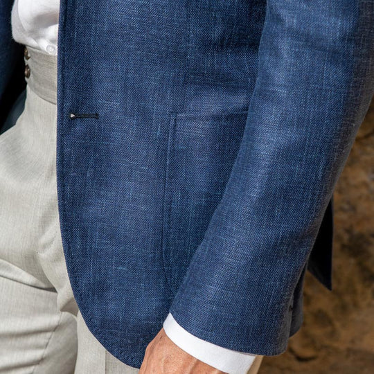Herren leichte Sommerjacke aus hochwertigem Leinen R&B