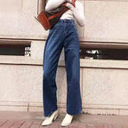 Damen Weit geschnittene high-waist Jeans mit klassischem Look R&B