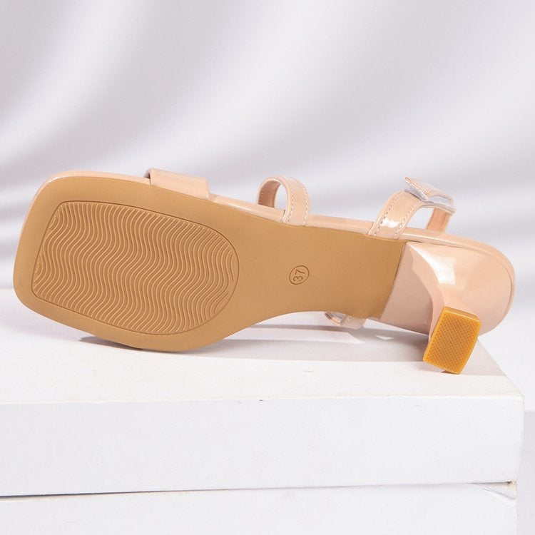 Damen elegante Slingback Sandalen mit modischem Blockabsatz R&B