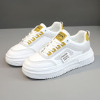 Damen modische Plateau Sneakers mit sportlicher Profilsohle und atmungsaktiver Konstruktion R&B