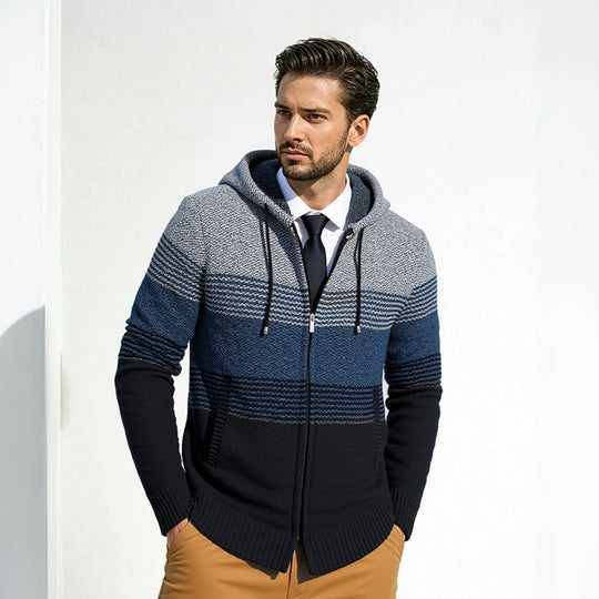 Herren modische Hoodie-Jacke mit strukturiertem Design und praktischen Taschen R&B