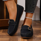 Damen Mokassins mit modischem Schnallen-Design und komfortabler Sohle
