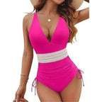Damen Bikiniset mit hohem Bund und verstellbaren Rüschen R&B