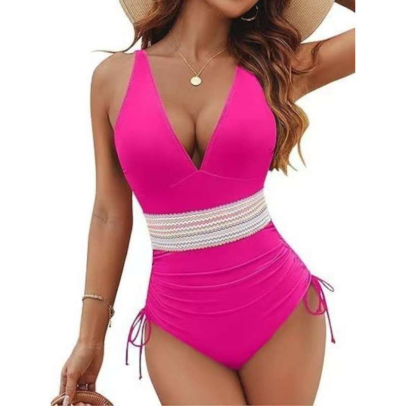 Damen Bikiniset mit hohem Bund und verstellbaren Rüschen R&B