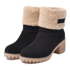 Damen warme Winterstiefel mit kuscheligem Kunstfellrand und robuster Profilsohle R&B