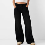 Damen Weite Jeans mit hoher Taille und klassischen Taschen R&B