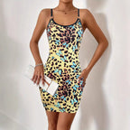 Damen figurbetontes Kleid mit Schmetterlingsdruck R&B