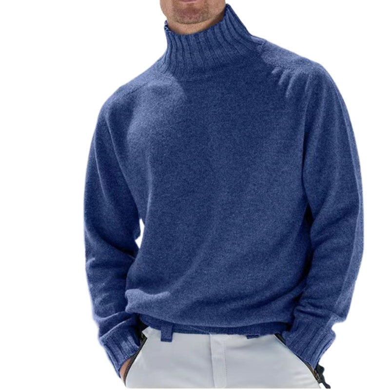 Herren Rollkragenpullover aus hochwertiger Wolle mit strukturierten Details R&B