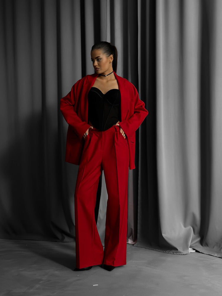 Damen elegantes Blazer-Set mit weitem Schnitt R&B