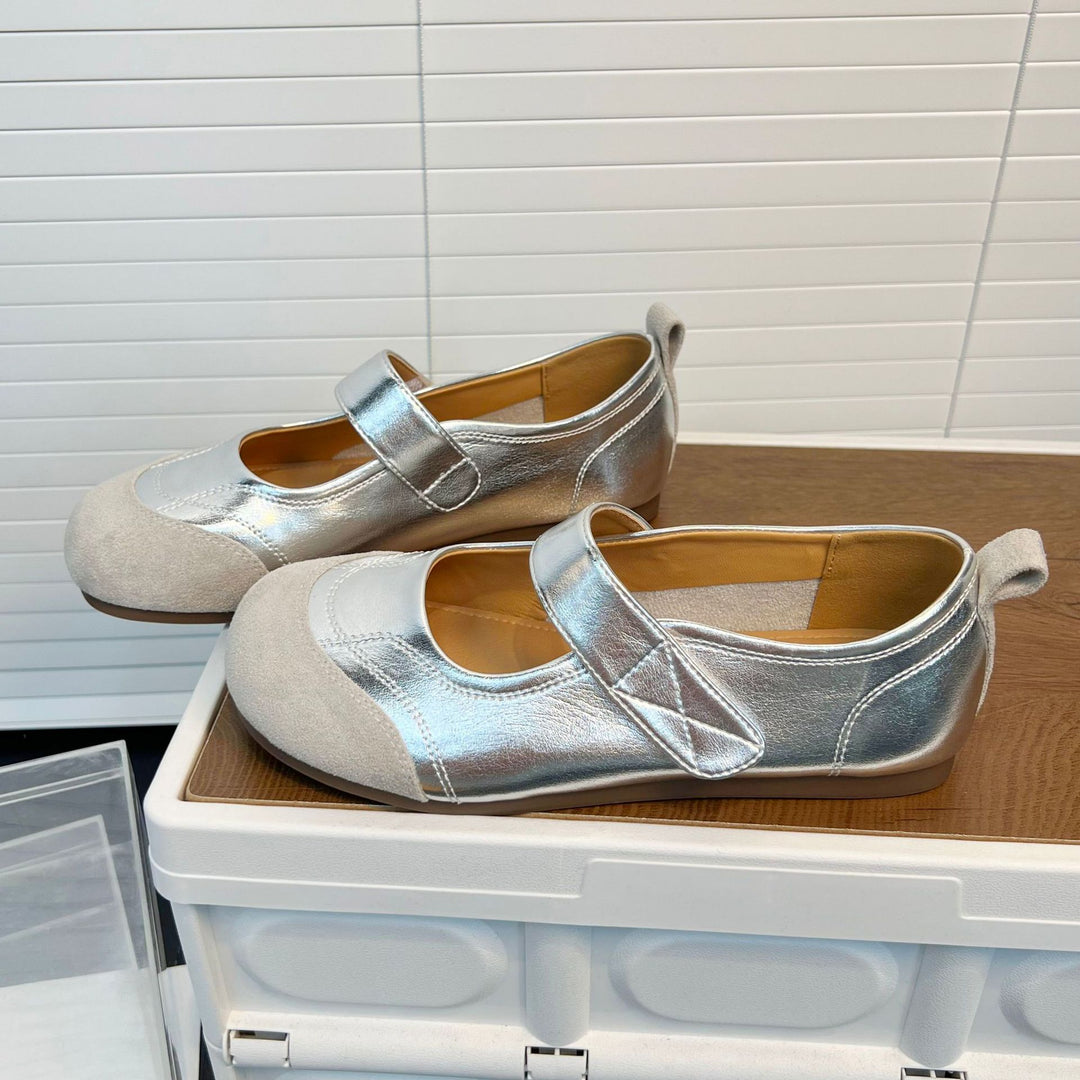 Damen Komfortable Ballerinas mit verstellbarem Riemen und weichem Fußbett R&B