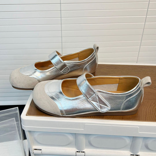Damen Komfortable Ballerinas mit verstellbarem Riemen und weichem Fußbett R&B