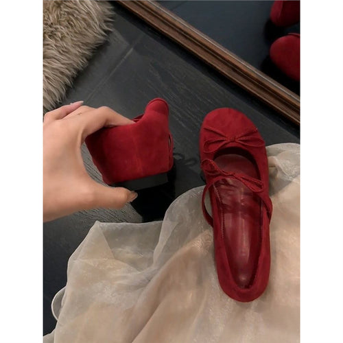 Damen bequeme Ballerinas mit dekorativen Schleifen R&B