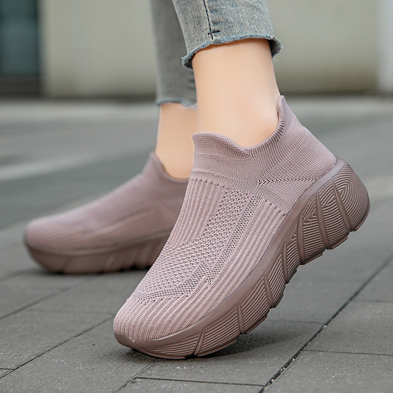 Damen Komfortable Stricksneakers mit elastischem Schaft