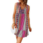 Damen Sommerliches Maxikleid mit buntem Druck und lässigem Schnitt R&B