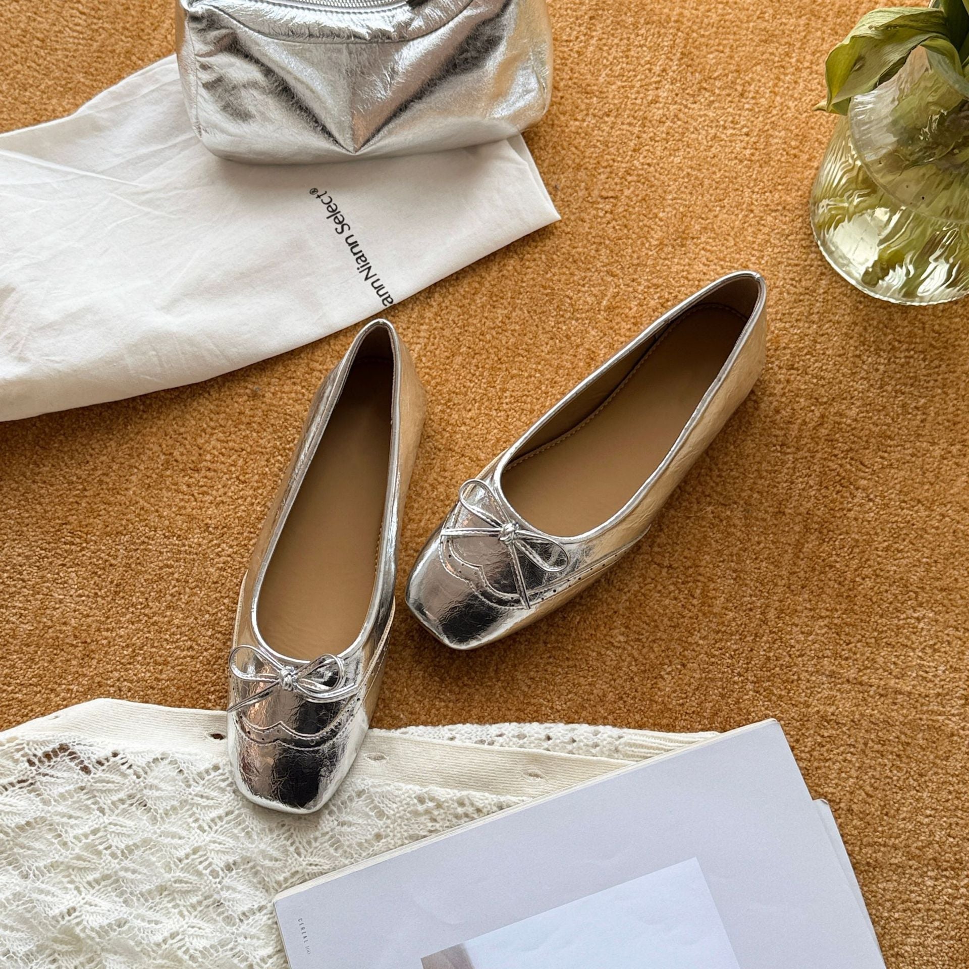 Damen Ballerinas mit dekorativem Riemchen und exklusiver Leder-Oberfläche R&B