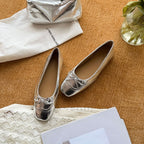 Damen Ballerinas mit eleganten Schleifen und hochwertigem Leder R&B