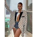 Damen Oversized Blazer mit Polka-Dots R&B