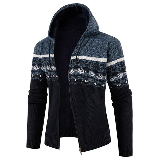 Herren Kapuzenpullover mit Norweger-Muster R&B
