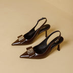 Damen Slingback-Pumps mit elegantem Schleifenakzent und modischem Absatz