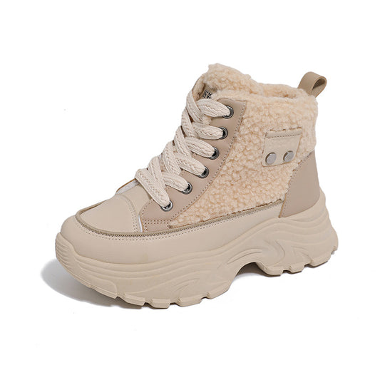 Damen warme High-Top Sneakers mit Teddyfutter R&B