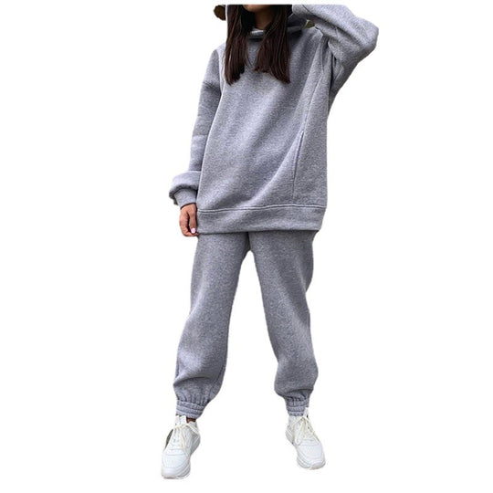 Damen lässiger Jogginganzug mit weichem Material und elastischem Bund R&B