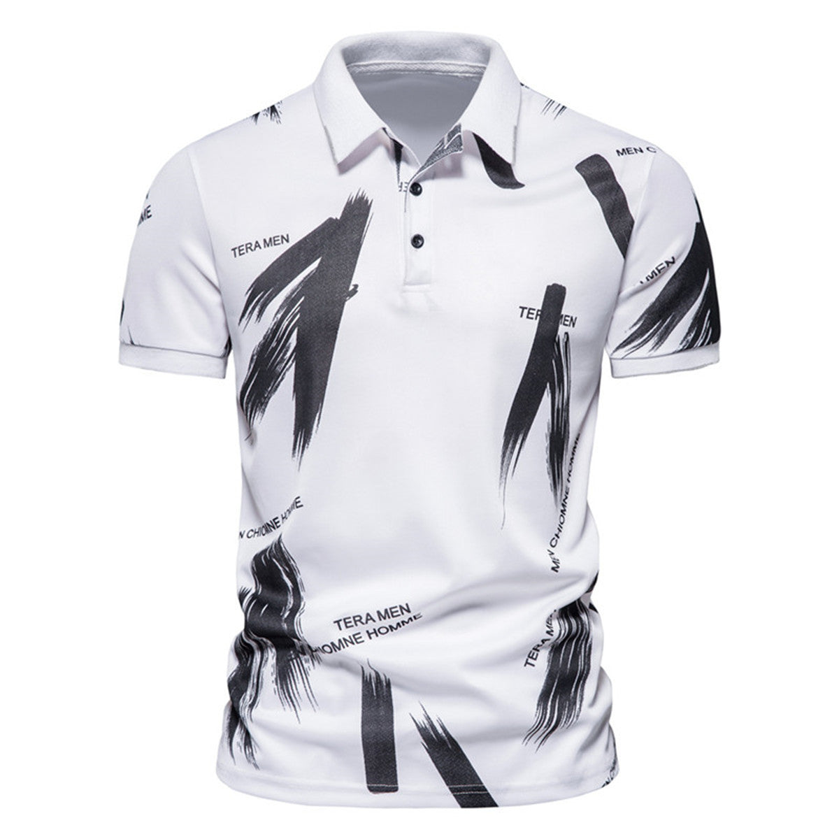 Herren modisches Poloshirt mit grafischen Akzenten und atmungsaktiven Eigenschaften