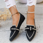 Damen Ballerinas mit eleganter Schleifenapplikation und atmungsaktivem Obermaterial