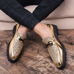Damen Elegante Mokassins mit glitzerndem Obermaterial R&B