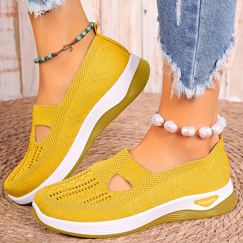 Damen Bequeme Slip-On Sneakers mit atmungsaktiver Netzstruktur R&B