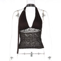 Damen Halterneck-Spitzenoberteil R&B