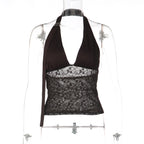 Damen Halterneck-Spitzenoberteil R&B