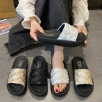 Damen elegante Clogs mit geflochtenem Obermaterial und rutschfester Sohle R&B