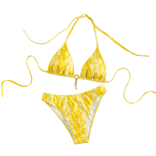 Damen Triangel-Bikini mit Raffungen und modischem Detail R&B