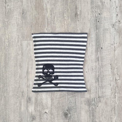 Damen gestreifter Schal mit Totenkopf-Design R&B