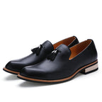Damen Luxus Loafers aus echtem Leder mit modischen Fransen R&B