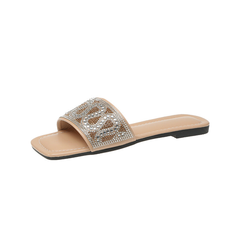 Damen Glamouröse Mules mit funkelndem Strassakzent und bequemem Fußbett R&B