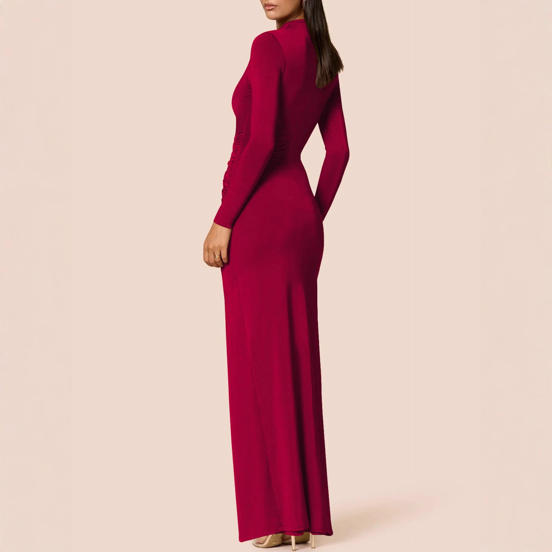 Damen Elegantes Maxikleid mit figurbetonendem Schnitt und hohem Schlitz R&B