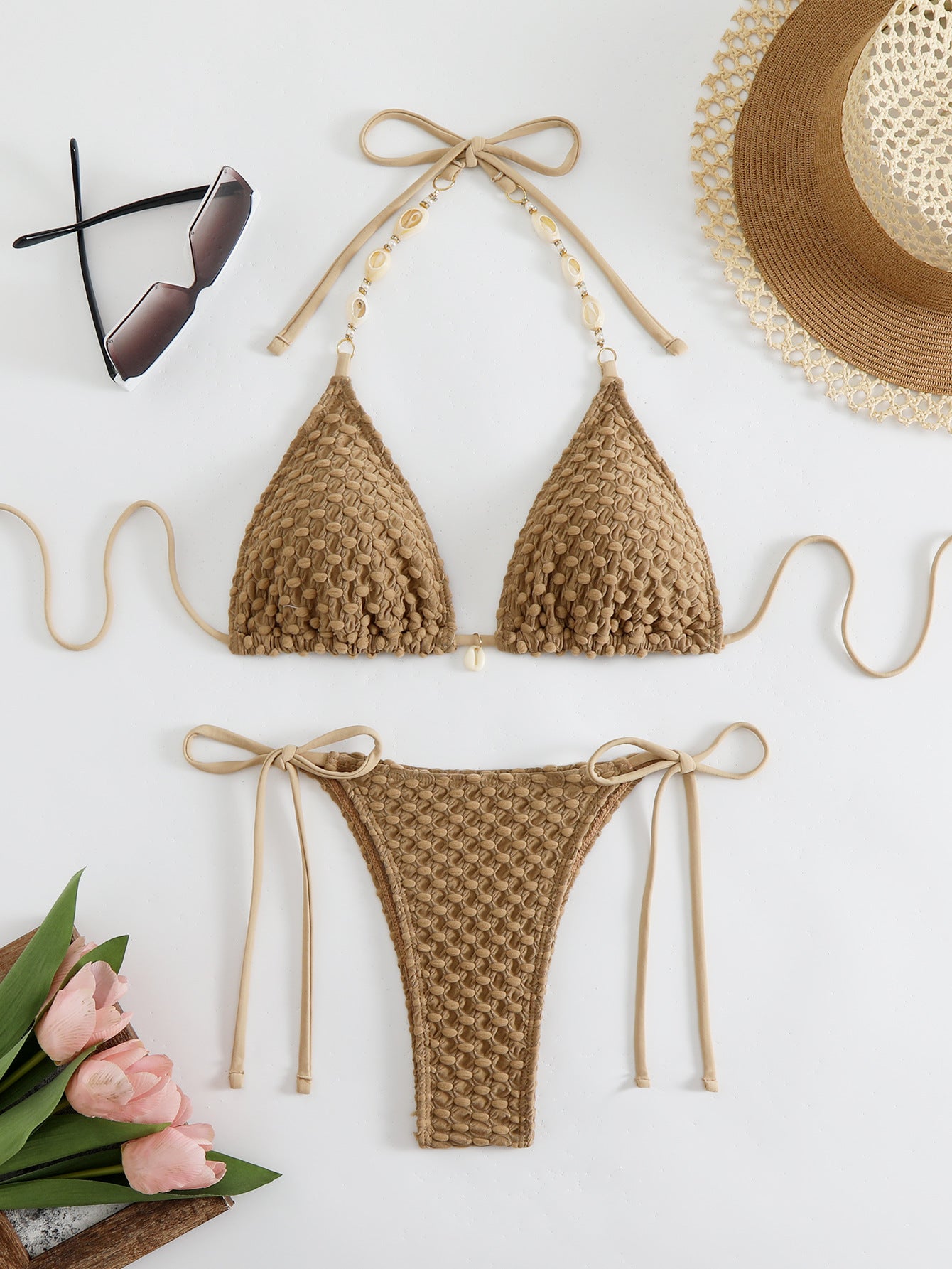 Damen Häkel-Bikini-Set mit eleganten Details R&B