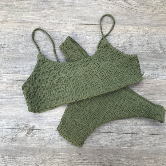 Damen Badeanzug-Set mit gerafftem Design R&B