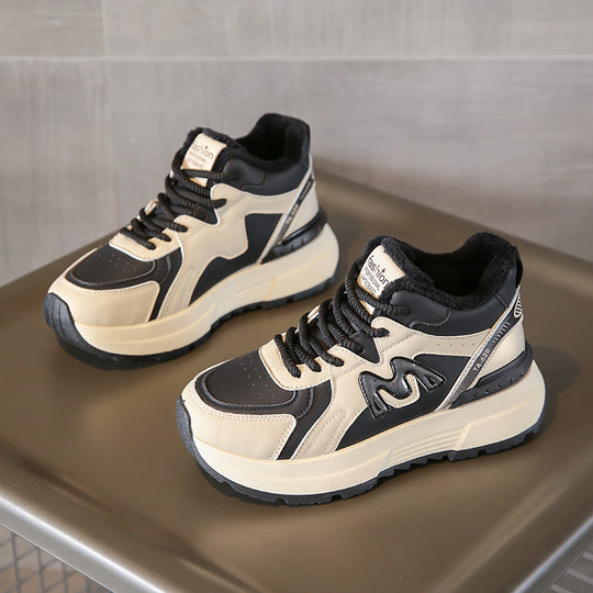 Damen Sportliche High-Top Sneakers mit kuscheligem Innenfutter und rutschfester Profilsohle R&B