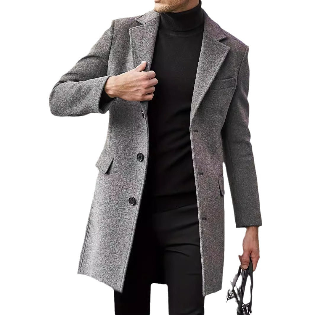 Herren eleganter Wollmantel im klassischen Schnitt R&B