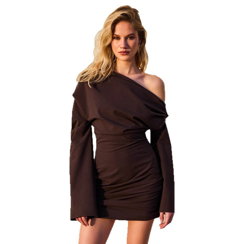 Damen Longsleeve Oberteil mit asymmetrischem Ausschnitt und raffiniertem Drapierungseffekt R&B
