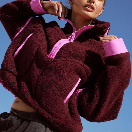 Damen kuschelige Fleecejacke mit Windschutz R&B