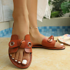 Damen Bequeme Flip-Flop-Pantoletten mit dekorativem Schleifen-Design