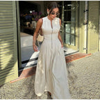 Damen Elegantes Midi-Kleid mit durchgehendem Reißverschluss und figurformendem Schnitt