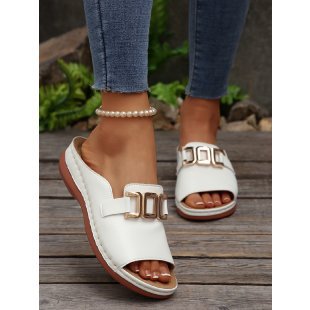 Damen Offene Mules mit modischer Schnallenapplikation R&B