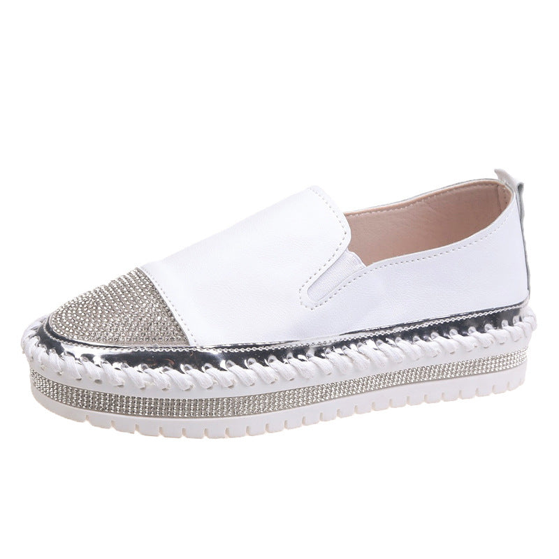 Damen Slip-On Plateau-Sneaker mit elegantem Glitzervorbau und rutschfester Sohle R&B